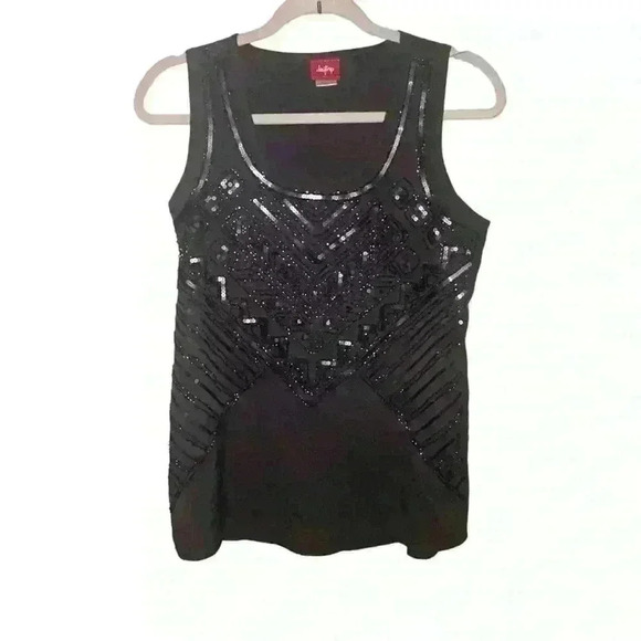 Daytrip Buckle Embellished Sequin Tank Top Size XS - Picture 3 of 4